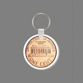 Key Ring & Full Color Punch Tag - 1 Cent Coin (Face Down)