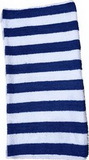 Custom Terry Loop Cabana Stripe Beach Towel (15 Lb./ Dozen) Navy Blue Stripes, 34