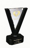 Custom 114-CS003L  - Royal Victory Award-Clear and Black Optic Crystal