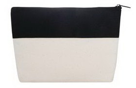 Custom Two Tone Canvas Cosmetic Bag, 7" L x 1 3/4" W x 5" H