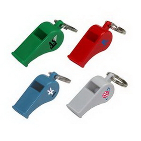Custom Plastic Whistle Keyring, 2" L x 3/4" W