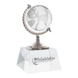Custom Crystal Globe Award with Crystal Base, 3 1/8
