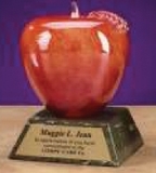 Custom Apple Glass Fruit Award, 5.25