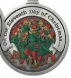 Custom Twelve Days Of Christmas 3D Gallery Print Mini Ornament (Day 11 - Eleven Pipers Piping), 1.875