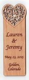 Custom Made in the USA-Engraved Wooden Bookmark - Heart Design, 3