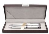 Custom Executive Pen and Pencil Set w/ Satin Silver Barrels