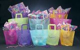 Custom Frosted Purple Colored Poly Trapezoid Bag/ 4 Mil (13/9