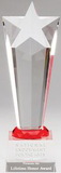 Custom Star Red Glimmer Crystal Tower Trophy Award - 10
