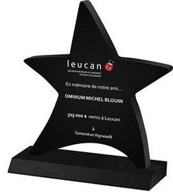 Custom Black Moving Star Award (6 1/2"x 7 1/4"x 3/4") Screen-Printed