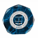 Custom Blue Marble Octagon Acrylic Award (7