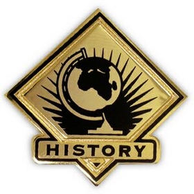 Blank School Pin - History, 1" W