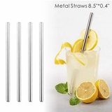 Custom 0.40 Inch Wide Straight Metal Straws, 8.5 Inch Length, 0.40 Inch Diameter, 215*10 MM, 0.40