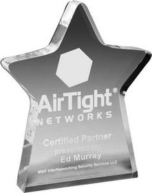 Custom Standing Star 3/4" Thick Clear Acrylic Award (6"x 7"x 3/4") Laser Engraved