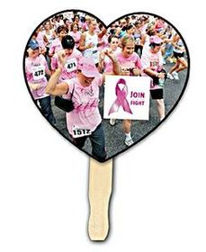 Custom Full Color Digital Printed Heart Hand Fan