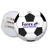 Custom Stock Soccer Design Luggage Tag Full Color front imprint, Write-on ID panels on back, 4.813