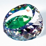Custom Gem Cut Crystal Paperweight - Color Coated, 3