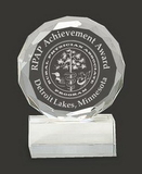 Custom AGlow Crystal Facet Circle Award, 5