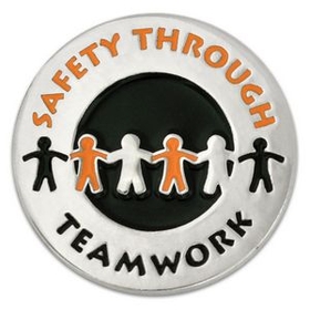 Blank Safety Through Teamwork Pin, 7/8" W