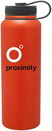 Custom 40 Oz. Powder Coated Orange H2go Venture Copper Vacuum Insulated Thermal Bottle, 11.25