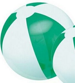 Custom 16" Inflatable Translucent Green and White Beach Ball