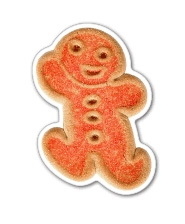 Custom 3.1-5 Sq. In. (B) Magnet - Gingerbread Man Cookie, 30mm Thick