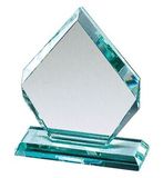 Blank Premium Jade Glass Arrowhead Award Mounted on Glass Base (5 1/2