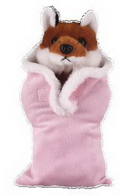 Custom Soft Plush Fox in Baby Sleeping bag 12"