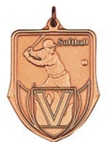 Custom 100 Series Stock Medal (Female Softball Player) Gold, Silver, Bronze