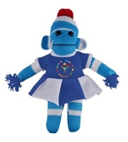 Custom Blue Sock Monkey (Plush) in Cheerleader Outfit 10