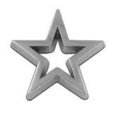 Blank Star - Silver 3-D Cut-Out Pin, 7/8