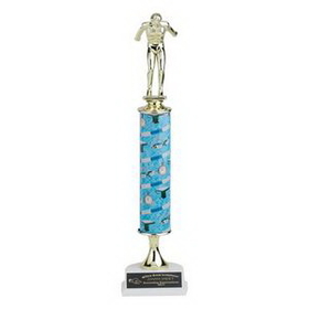 Custom Single Column Swim Trophy w/Figure (15")