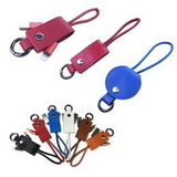 Custom 2-In-1 Charging Data Cable With Keychain, 5 1/8