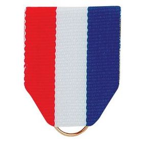 Blank Rw Series Quality Grosgrain Pin Back Ribbons (Red, White, & Blue), 1 1/2" L X 1 3/8" W