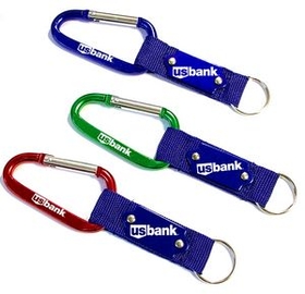 Custom Carabiner With Strap And Metal Plate, 6" W X 1 3/4" H X 8Cm Thick