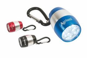 Custom 6 LED Barrel Flashlight w/ Carabiner, 1.375" H x 1" D