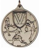 Custom 400 Series Stock Medal (Female Tennis Player) Gold, Silver, Bronze