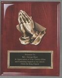 Blank Rosewood Piano Finish Plaque w/ Praying Hands Casting (8