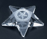 Custom 114-C605  - Pentagon Star Paperweight-Optic Crystal