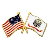 Blank U.S. And U.S. Army Flag Pin, 1 1/8
