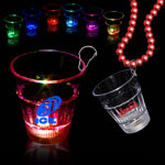 Custom 2 Oz. Lite-Up Rainbow Shot Glass w/J-Hook