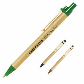 Custom Recycled Pen, 5 /12" L x 3/8" W