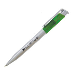 Custom Ballpoint Painted Barrel Retractable Pen w/Color Trim