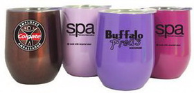 Custom 9 Oz. Double Wall Stainless Steel Vacuum Insulated Wine Cup, 4.5" H x 3.25" Diameter