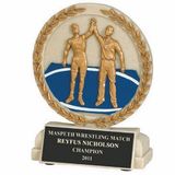 Custom Wrestling Winner Stone Resin Trophy w/ Engraving Plate