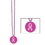 Custom Beads w/ Printed Pink Ribbon Medallion, 33" L, Price/piece