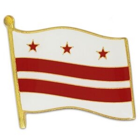 Blank Washington Dc Flag Pin, 1" W