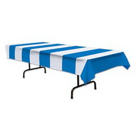 Custom Blue & White Stripes Table Cover, 54" W x 108" L