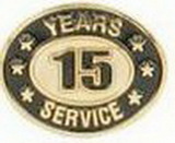 Custom Stock Die Struck Pin (15 Years Service)