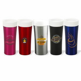 12 oz. Ceramic & Stainless Steel Tumbler, Personalised Tumbler, Custom Logo Tumbler, 7.75" H x 3.25" Diameter x 2.5" Diameter