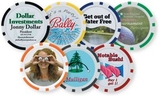 Custom Poker Chip Ball Marker With Peel Off Label, 1 1/2